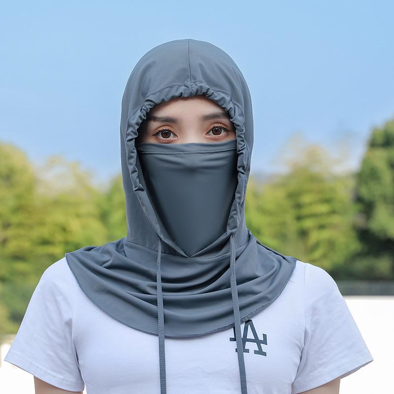 Unisex UV-Blocking Ice Silk Face Mask Hat & Scarf for Cycling