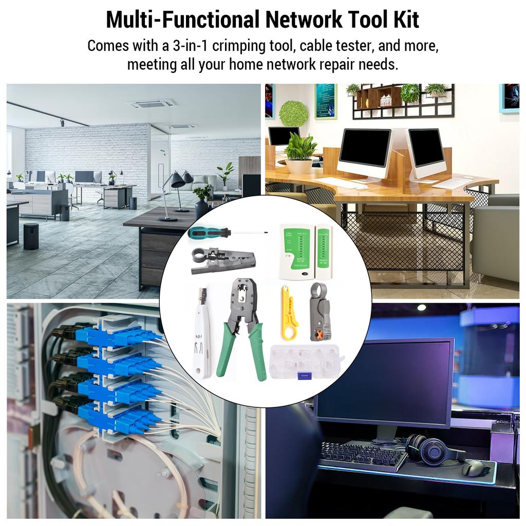 RJ45 Crimping Tool Cable Tester MultiFunctional Network Cable Kit Home Repair Tools RJ11 Crimp