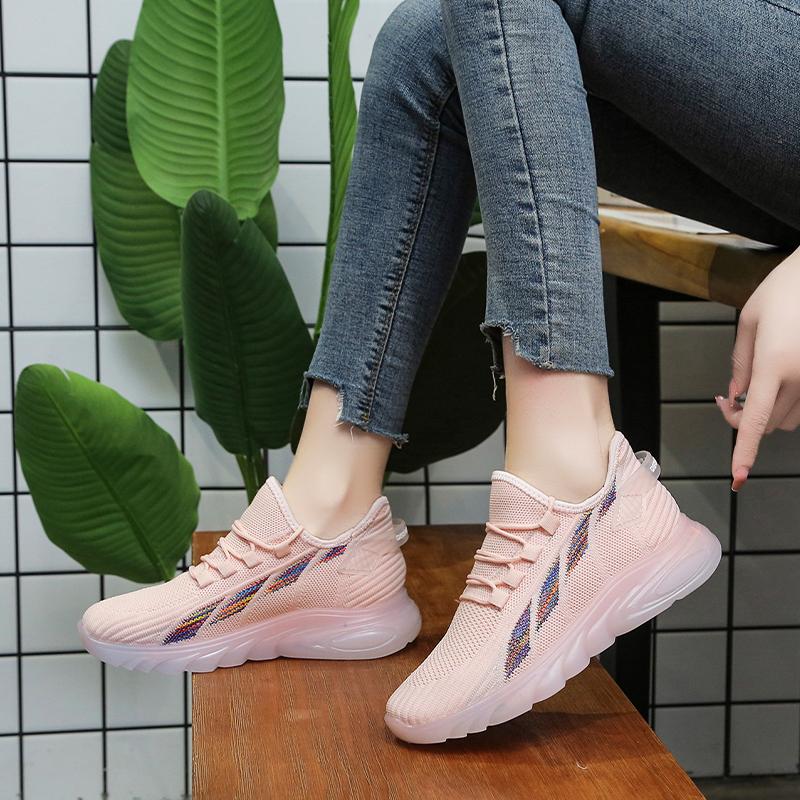 Modne Wygodne Buty Damskie Jesień 2025 Nowa Moda Rekreacyjne Sportowe Pojedyncze Buty Hurt Trend Tkane Buty Damskie