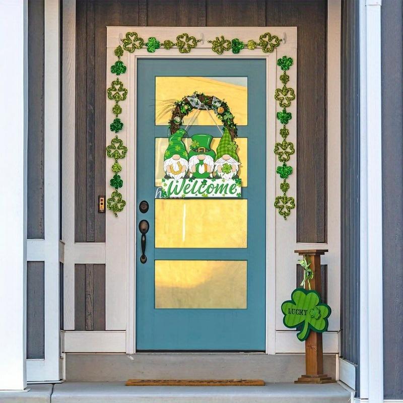 1pc St.Patrick's Day Wooden Gnome Welcome Sign, Irish Home/Indoor/Outdoor Farmhouse Porch RV Wall Hanging