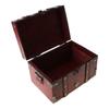 With Bronze Color Lock Wooden Treasure Box Antique Design Jewelry Box Pirate Trunk Containers  Kids