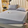Polished Mattress Single Piece Solid Color Mattress Cover Protective Cover All-inclusive Mattress Cover Washed Cotton Mattress Three-piece Set