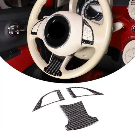 Carbon Fiber Trim Interior Door Handle Decorative Sticker For Fiat 500 2011-