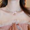 Bohemian Bowknot Pendant Necklace Elegant Choker Pearls Beaded Charm Necklace Neck Chain Fashion Summer Jewelry Gift