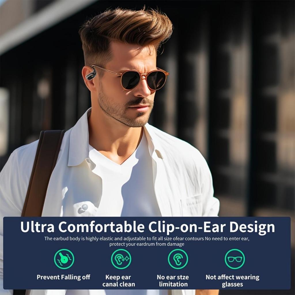 144 Language AI Voice Translation Headphones - Real-time Three In One OWS Translation Device with Wireless, Rechargeable Battery and USB Charging
