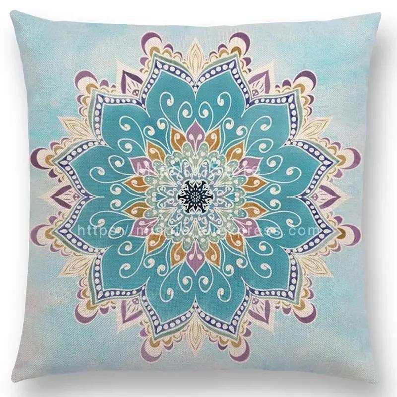 Neuer verträumter Regenbogen Boho Wüstenblume Wunderschöne Goldene Mandalas Savanne Fantasie Gelassenheit Drucke Kissenbezug Sofakissenbezug