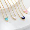 Heart Necklaces For Women Stainless Steel Gold Color Chain Zircon Heart Pendant Choker Necklace Wedding Boho Jewelry Gift Femme