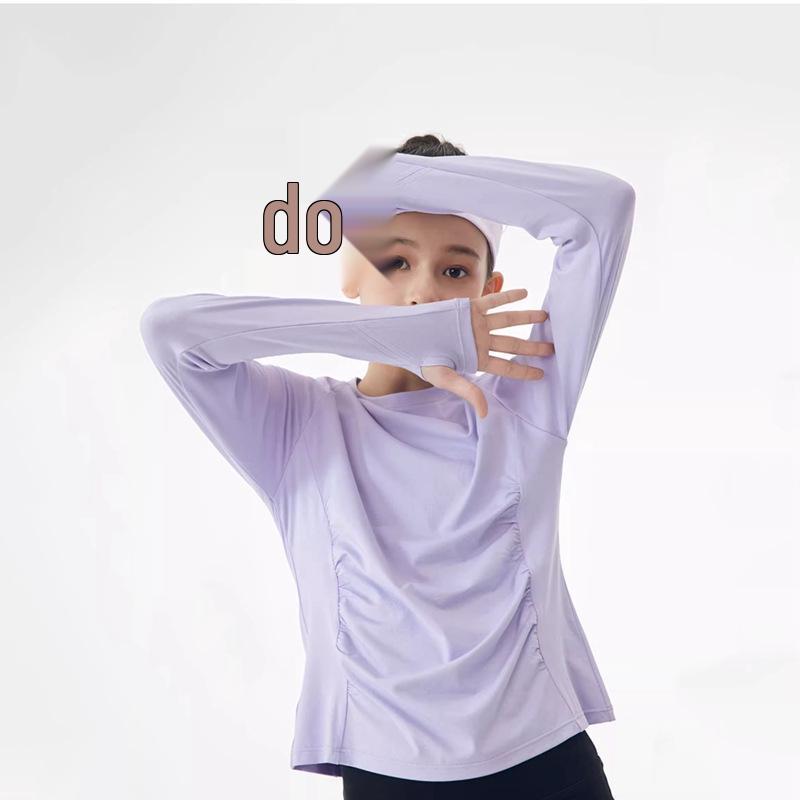 

Весенне-осенний комплект для девочек с длинным рукавом из быстросохнущего нейлона для йоги и спорта 140