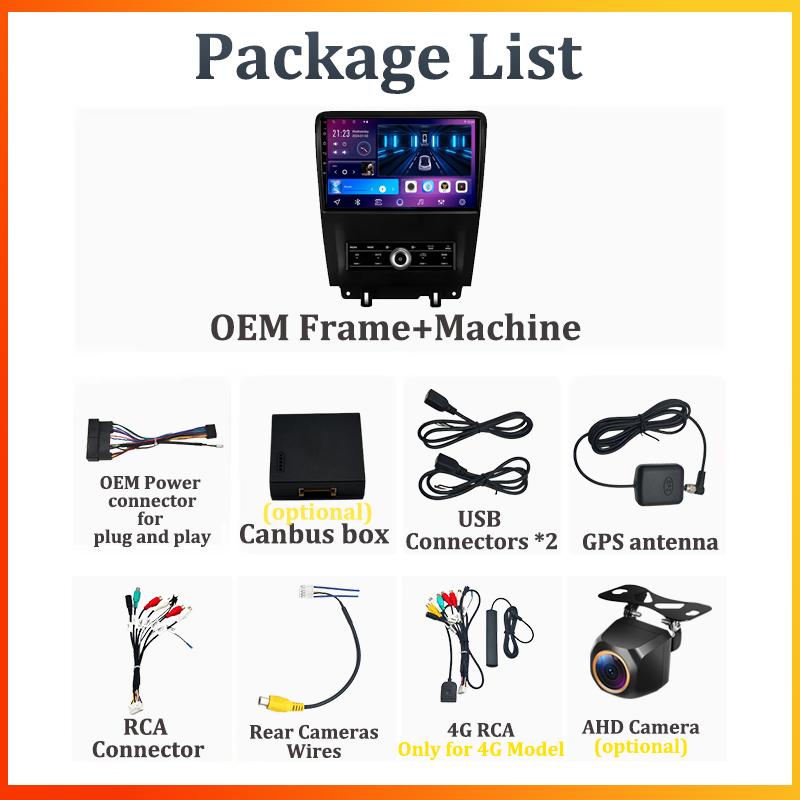 Android 14 For Ford Mustang V S-1972009 2010 2011 2012-2014 Car Multimedia Video Player Autoradio Touch Screen GPS Navigation