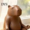 Solid PLA Plastic Figure Meditating Capybara Figurine, 3D Printed Yoga Statue, Zen DIY Hand Painted Craft Animal Ornament for Home Office Shelf