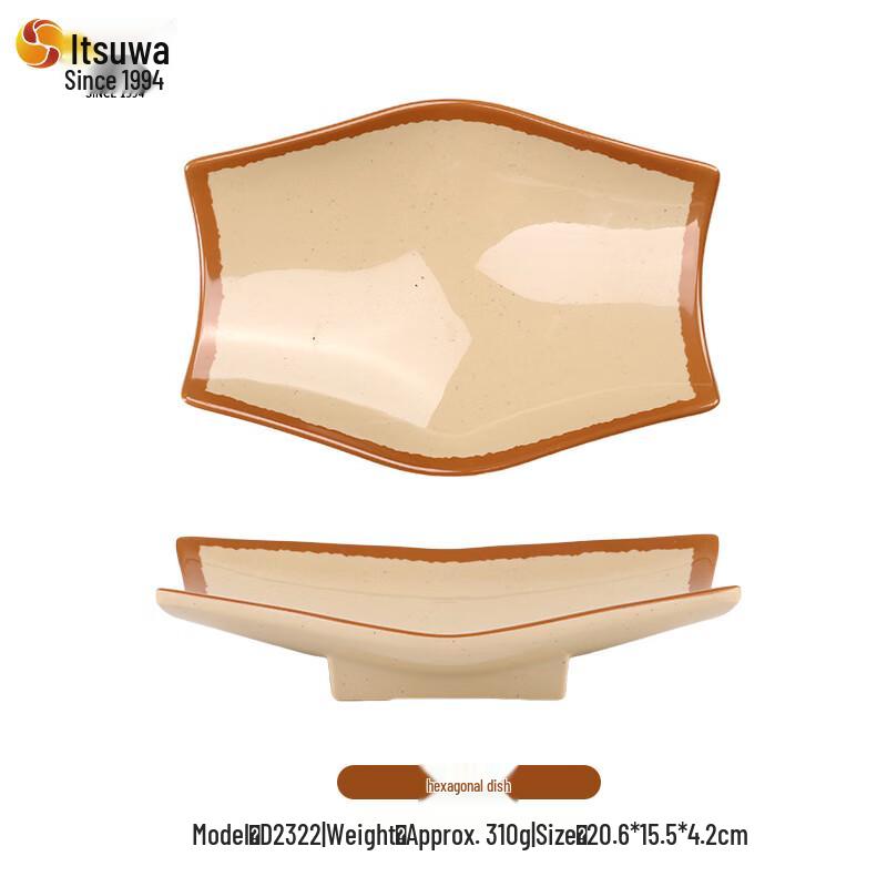 Wuhe Retro Chinese Style Melamine Hexagonal Plate