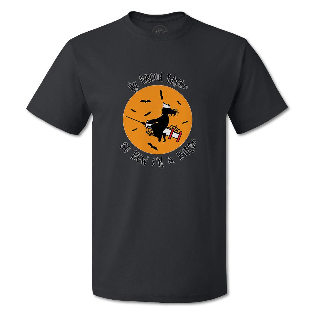 Funny Graphic T Shirts My Broom Broke So Now I Am A Nurse Cotton Nightmare Top XXL