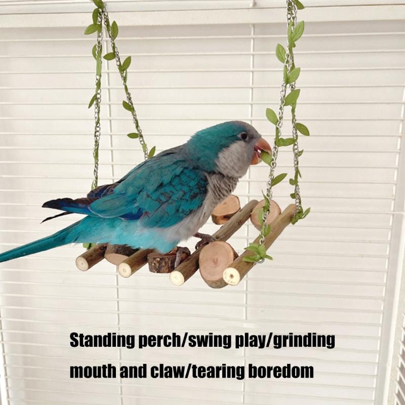 5pcs Parrots Climbing Playgrounds Engaging Birds Playset Wood Perches Gym Ladder for Exercise and Fun