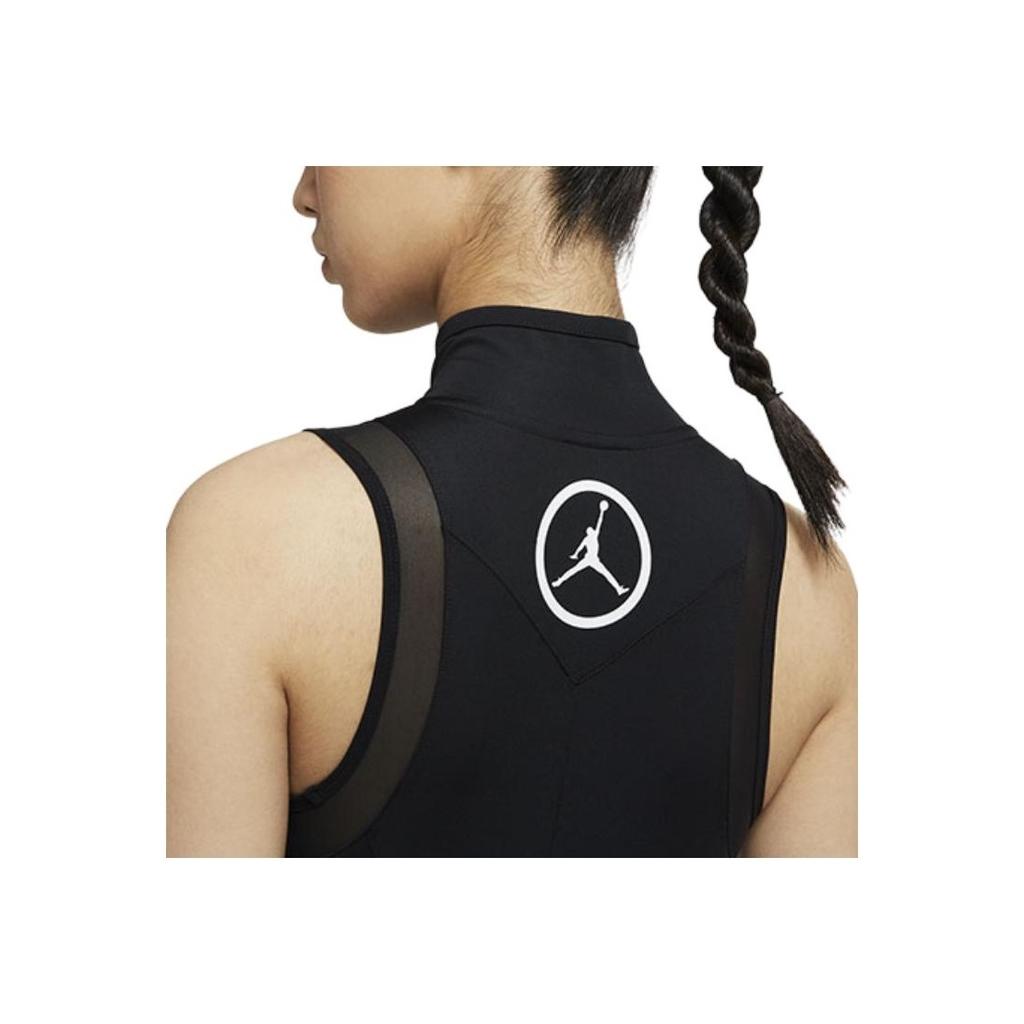 Jordan Logo Print Bodysuit Women Activewear Black CV7448-010