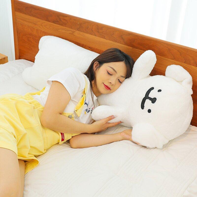 Korean Line Dog Plush Pillow, Ultra Soft Stuffed Animal, Kawaii Line Puppy Cushion for Car Sofa