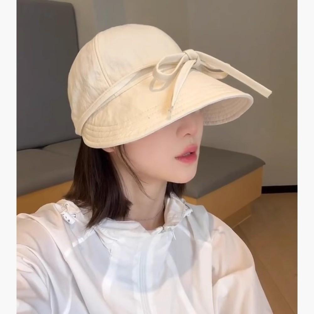 Wide Brim Bucket Hat Lace-up Fisherman Cap Casual Duck Tongue Cap  Women Girls Wear