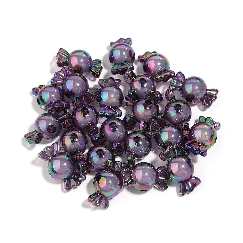 

10pcs/lot Acrylic Beads Black Candy Star Round Shape Loose Spacer Bead For DIY Handmade Bracelet Phone Chain Jewelry Accessories