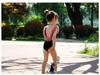 Luxury 3D Floral Backless Girls' One-Piece Swimsuit for Parent-Child Hot Springs