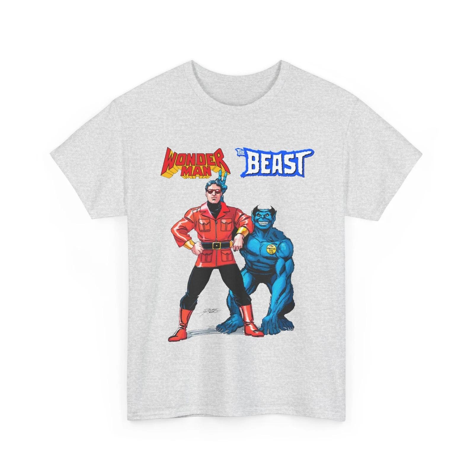 Wonder Man & Beast T-Shirt George Perez Marvel Comics Avengers Vintage-Style Tee S