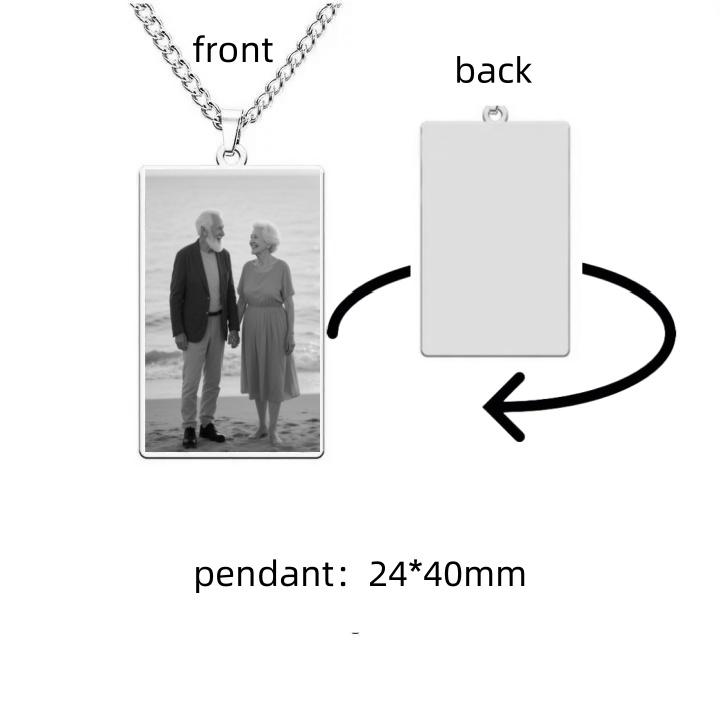 Jeshayuan Custom Picture Necklace Personalized Dog Tag/Disc/Heart Pendant Picture Jewelry Engraved Memory Chain with Photo