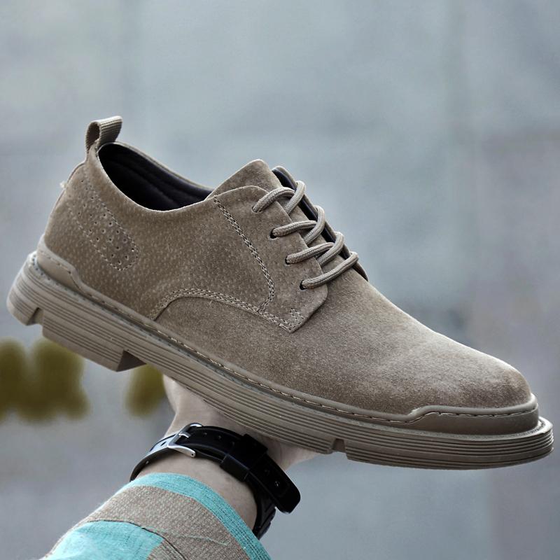 Fashion Mens Shoes Casual Luxury Leather Sneakers Male Comfortable Suede Shoes Spring Autumn Lace-up Solid Walking Shoes Zapatos Hombre