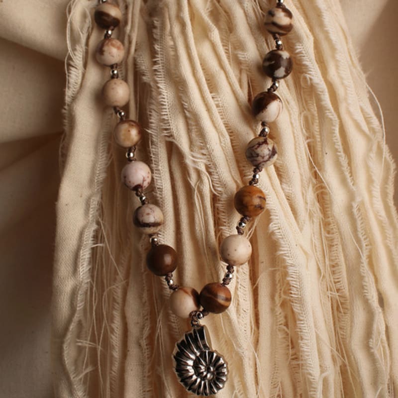 Rubati Necklace_Brown Jasper Ammonite
