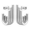 Trendy Retro Irregular Stainless Steel Women's Multi-Layer Titanium Earrings