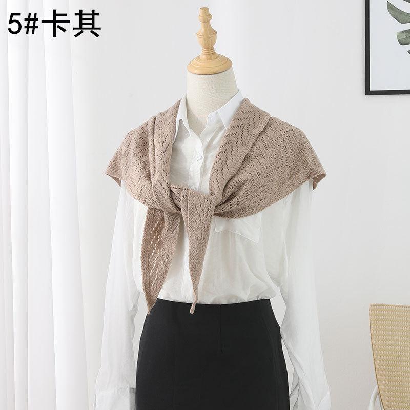Spring Summer Knitted Triangle Scarf Dual Use Shawl Head Wrap