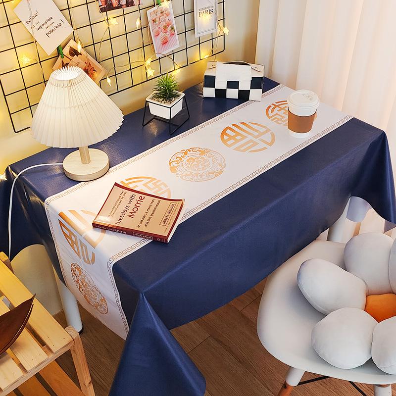 Tablecloth Waterproof And Oil-Proof Leave-In Fabric Desk Rectangular Dining Table Cloth Pvc Coffee Table Table Mat Tablecloth
