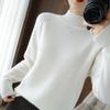 YYFS Women's Fashion Casual Fall Winter Solid Color Print Long Sleeve Half Turtleneck Loose Tops Women's Clothing Woolen Knitwear Sweaters