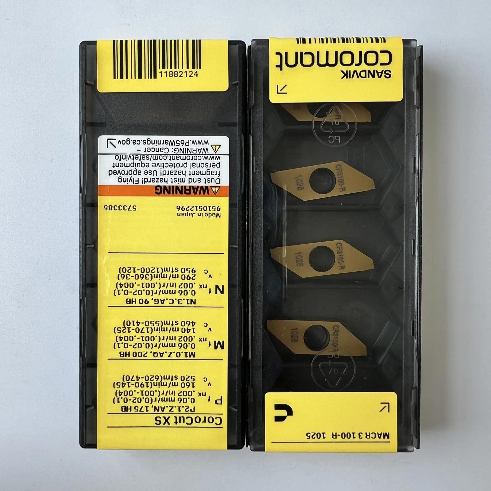 

Original Sandvik / MACR3100-R 1025 CNC lathe carbide blade tool 10 Pcs