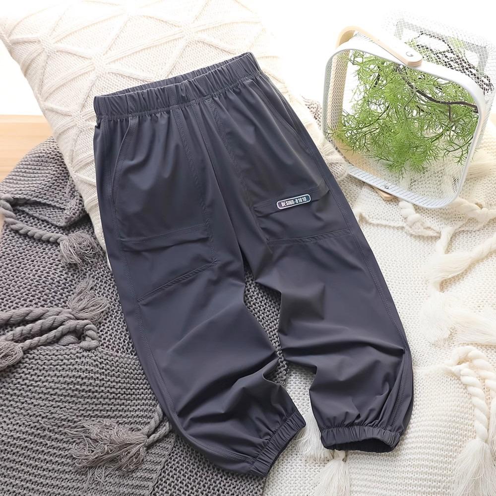 

[Ice Silk Cool Feeling] Boys Summer 2026 New Thin Ice Silk Sports Quick-Dry Anti-Mosquito Pants for Big Boys 170 темно-сірий