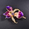 Jewelry Iris Flower Brooch Sparkling Plants Badge Vintage Enamel Lapel Pin  Gift
