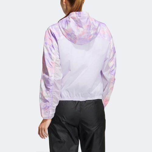adidas Tie-Dye Colorblock Sports Hoodie Jacket Women’s Light Purple