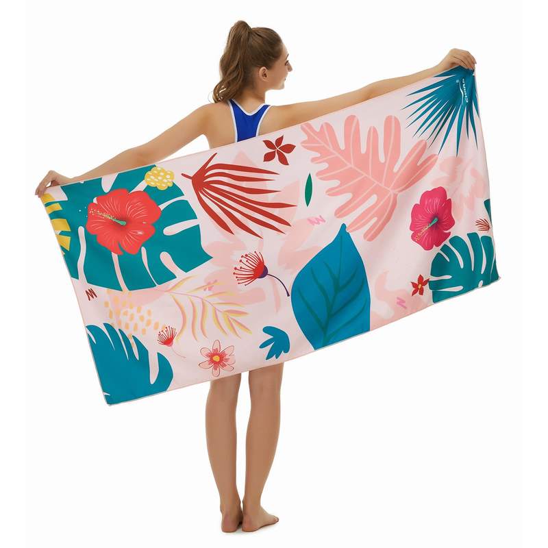 Customized Printed Sublimation Microfiber Quick Dry Sand Free Oversized Beach Towel with Logo Bath Towel for Travel