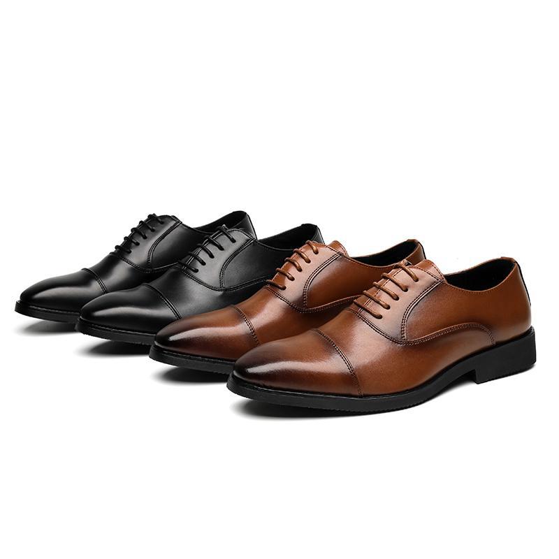 Four Seasons New Men's Leather Shoes Business Dress Men's Leather Shoes British Casual Wedding Shoes Men's