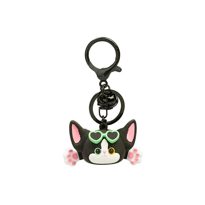 Jinnew Cartoon Fun Devon Rex Cat Sunglasses Keychain Collectible Gift For Cat Lovers And Friends
