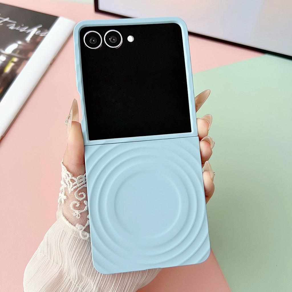 Suitable for Samsung Zflip7 Mobile Phone Case Magnetic Wave Absorbing Pattern ZFlip6 5 Folding Screen PC Skin Feeling Anti Fall Protection Case