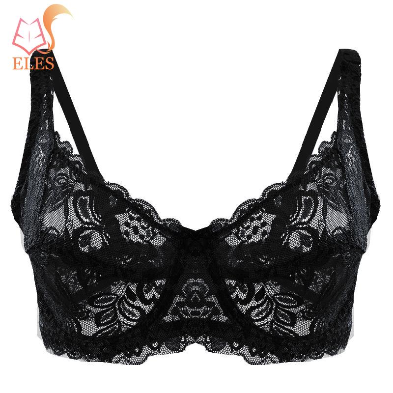 

34-40 Чашка B/C Большой размер Женский Пуш-ап Бюстгальтер Кружевной С вырезами Бралетт На косточках Вышивка Линжери Без подкладки Сексуальное нижнее белье 40BC чёрный