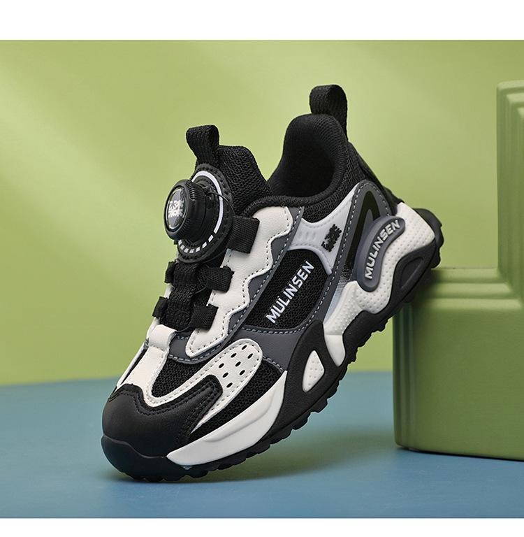 Mulinsen Kids' Breathable Mesh Running Shoes - Non-slip, Wear-resistant, Lightweight, Trendy for Boys & Girls, Spring/Autumn 2025.