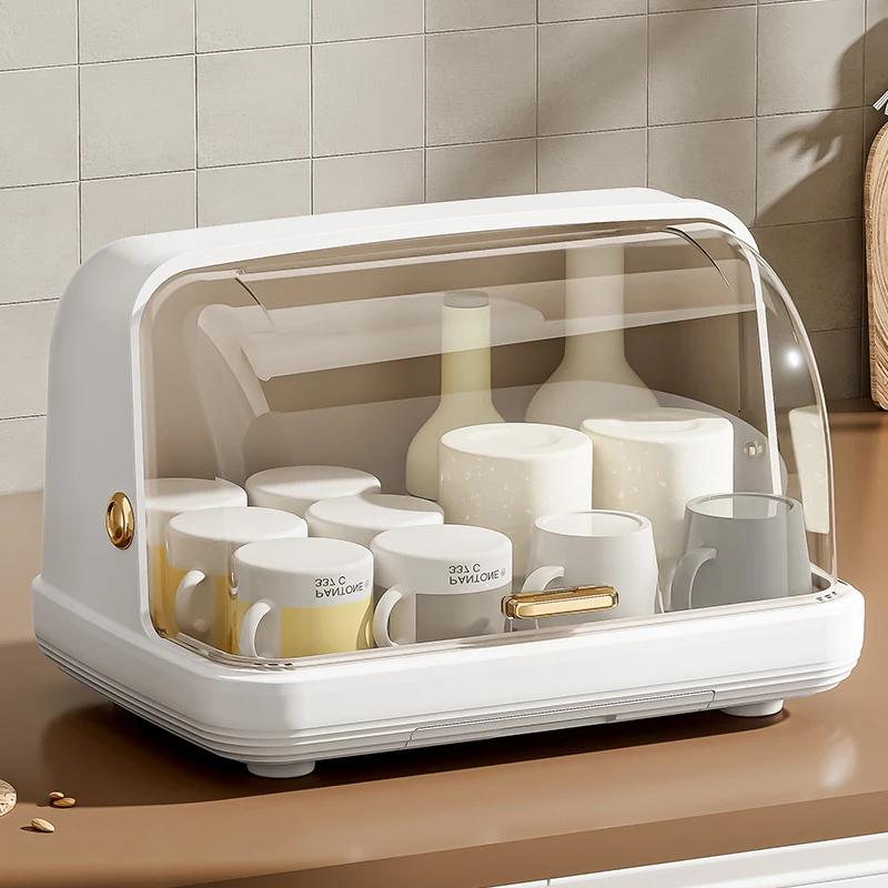 Household Dust Proof Cup Storage Rack Tabletop Glass Tea Cup Tray Drainage