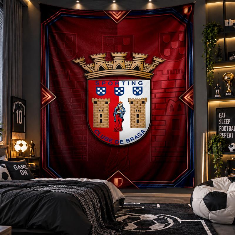 Wall Hanging Tapestry Braga FC Print Cloth for Living Room Bedroom Home Decor