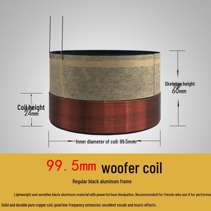 99.5mm Bass Voice Coil, 99.8 High Power, White/Black Aluminum Glass Fiber 100-Core Speaker Repair Parts