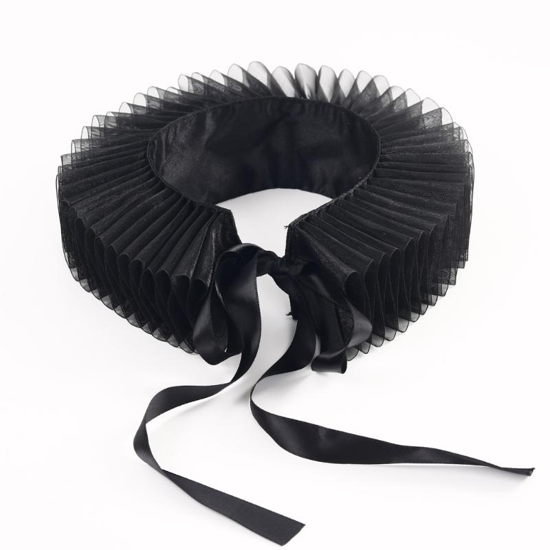 Ruff Collar Ruffled Cosplay Tie for Shirt Blouse Decorative Wristband False Collar Play Costume Accessories