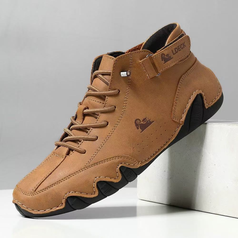 Men's Nude Boots Fashionable Stitching Lightweight Comfortable Soft Upper for Daily Wear Casual Street Style Walking Men Shoes
