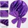 Satin Nightcap with Wide Elastic and Long Tail - Extra Large Women's Ribbon Shower Hat