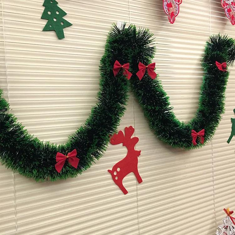 New 2 Meters Christmas Kindergarten Decoration Holiday Colorful Stripes Pulling Snowflake Edge Christmas Decorations for Home