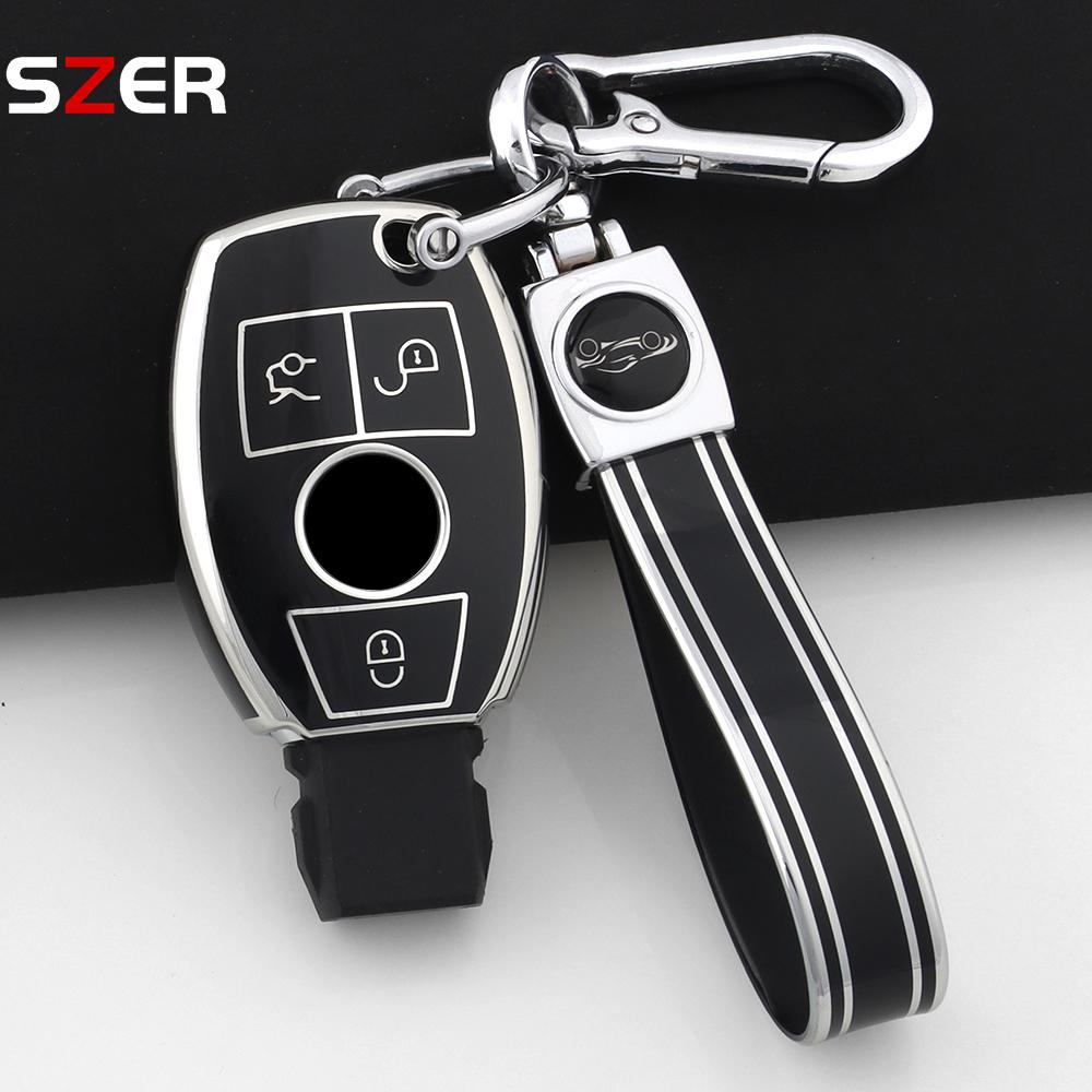 Tpu Car Key Case Shell Cover Fob For Mercedes Benz Cla Gla Glc Glk W176 W463 W251 A B C E S Class W204 W211 Accessories