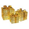 Gift Box Three-Piece Set Pile Ornaments Iron Gift Box Luminous Christma Supplies Scene Layout C
