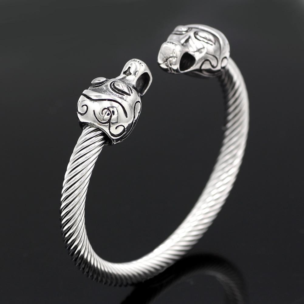 European Adjustable Stainless Steel Viking Retro Titanium Bracelet Wristband